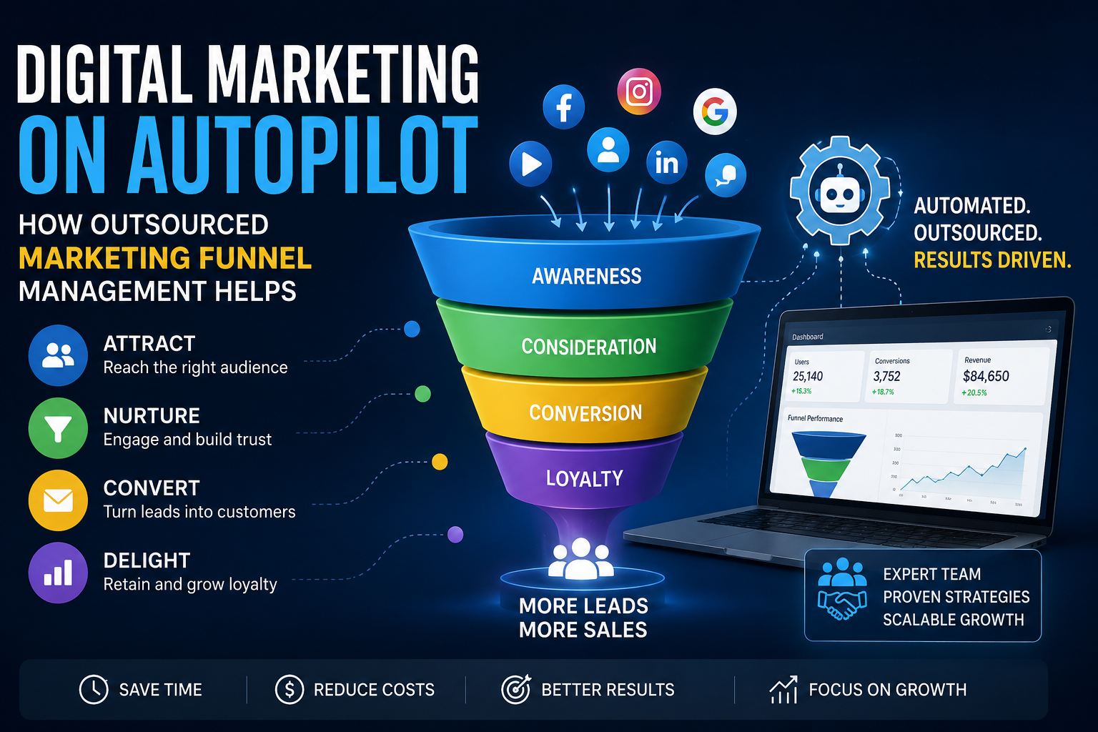 Digital Marketing on Autopilot: How Outsourced Marketing Funnel Management Helps